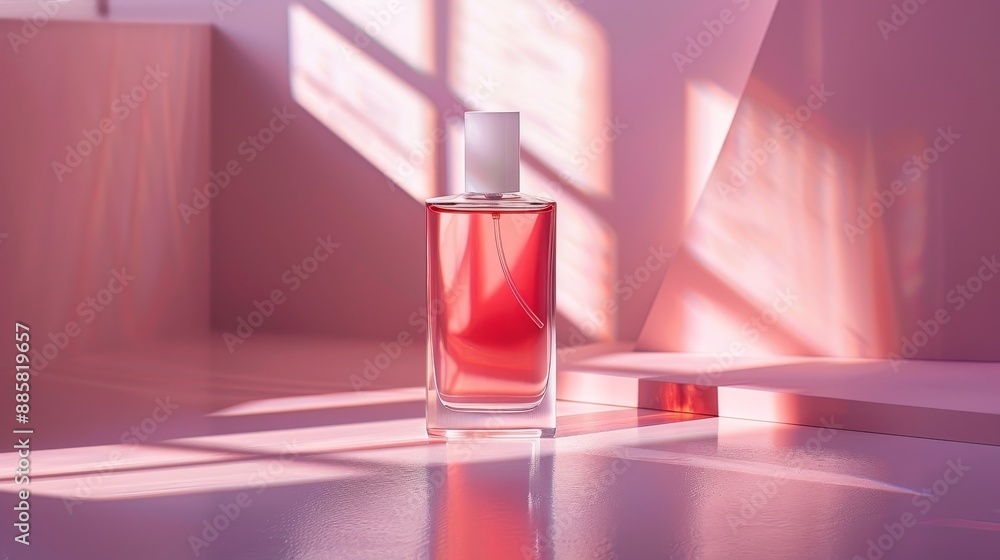 Elegant Perfume Bottle on Soft Pink Gradient Background Minimalist Product Photography with Sophistication and Style Elegant Perfume Bottle on Soft Pink Gradient Background Minimalist Product Photography with Sophistication and Style