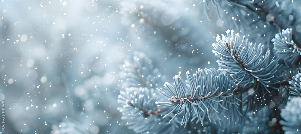 Delicate Blue Spruce Branches with Snowfall Delicate Blue Spruce Branches with Snowfall