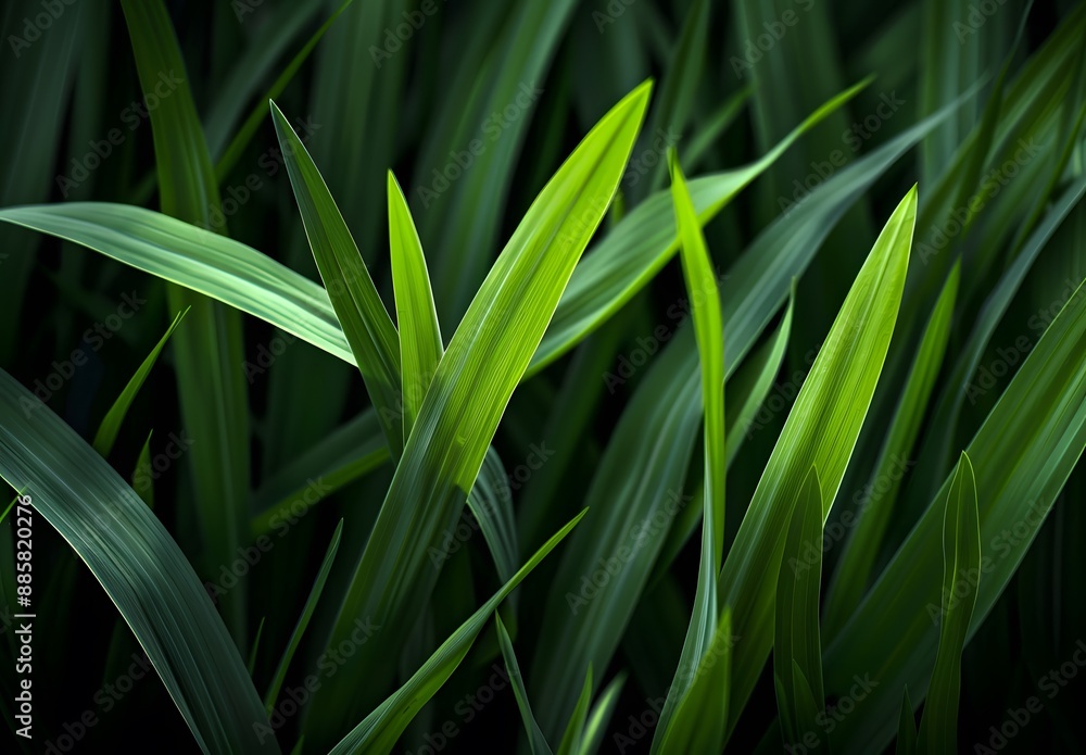 Abstract Green Grass Blades Macro Photography Abstract Green Grass Blades Macro Photography