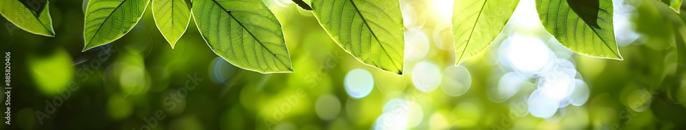 Vibrant Green Leaves Sunlight Blurred Background Vibrant Green Leaves Sunlight Blurred Background