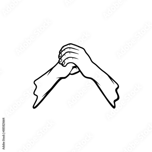 clenched fist hand gesture vector illustration