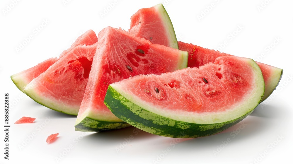 13. Slices of juicy watermelon on a white background 13. Slices of juicy watermelon on a white background