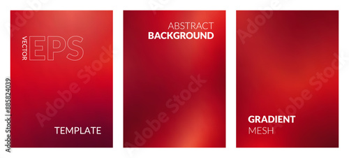 Dynamic Red Mesh Gradients Set of 3 - Energetic and Bold Design