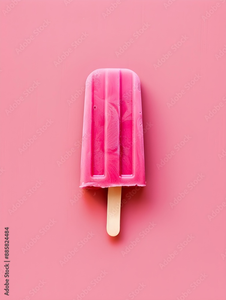 Magenta Popsicle on a summery pink Background with Copy Space Magenta Popsicle on a summery pink Background with Copy Space