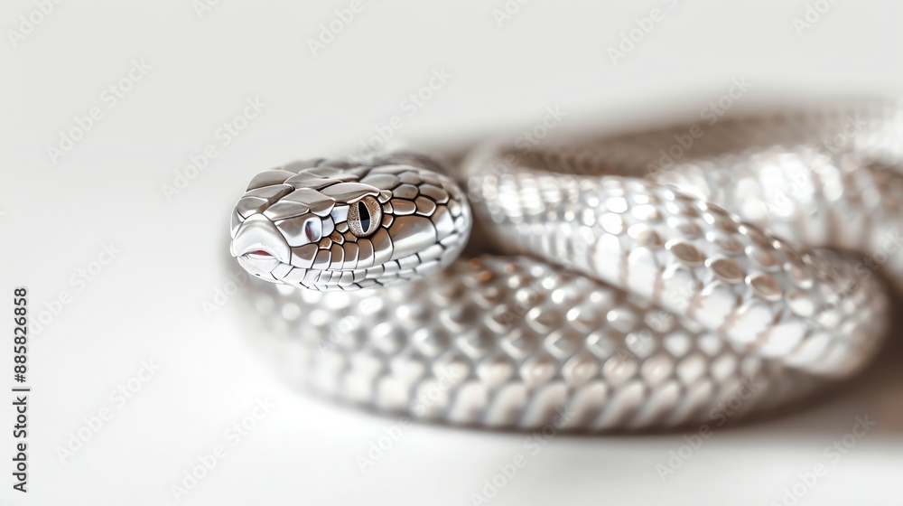 Fototapeta premium A small silver figure of a rattlesnake