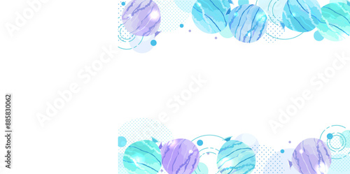 青色の水風船のイラスト背景
