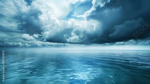 a large body of water under a cloudy sky, background, wallpaper - generative ai