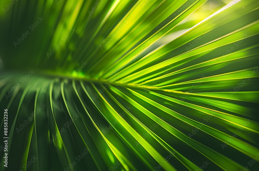 Obraz premium Close Up Palm Leaf Texture with Sunlight
