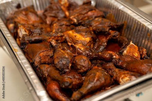 Valokuva BBQ chicken wings catered at a party