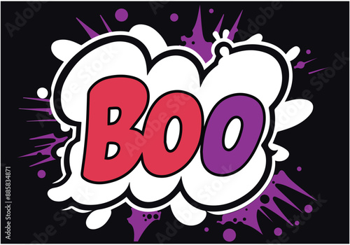 Boo poster color style black texture image pink design.