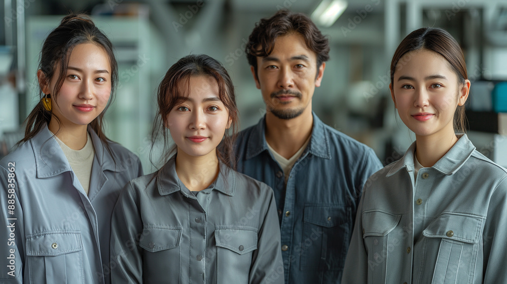 男女の作業員チーム