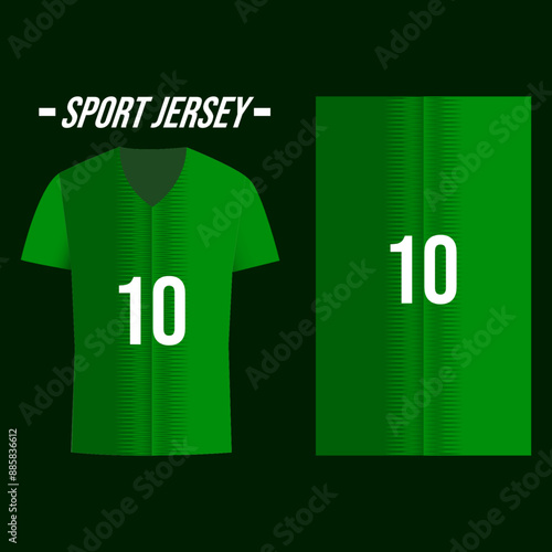Vector jersey green for football editable for designers
