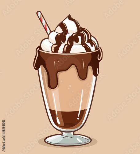 Cartoon Chocolate Sundae Mi...