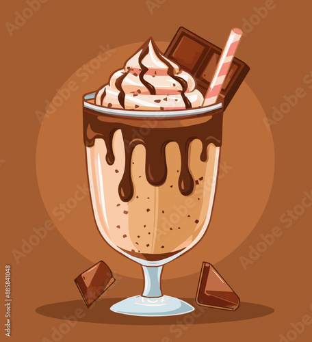 Cartoon Chocolate Sundae Mi...