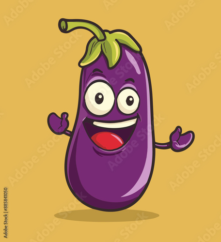 Cute Cartoon Eggplant Food ...