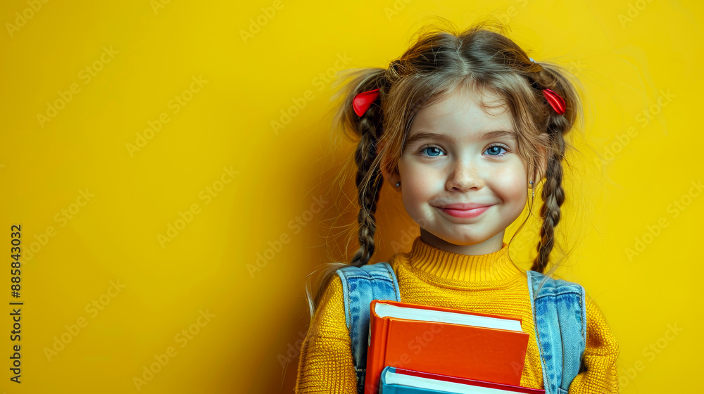 schoolgirl with textbooks schoolgirl with textbooks