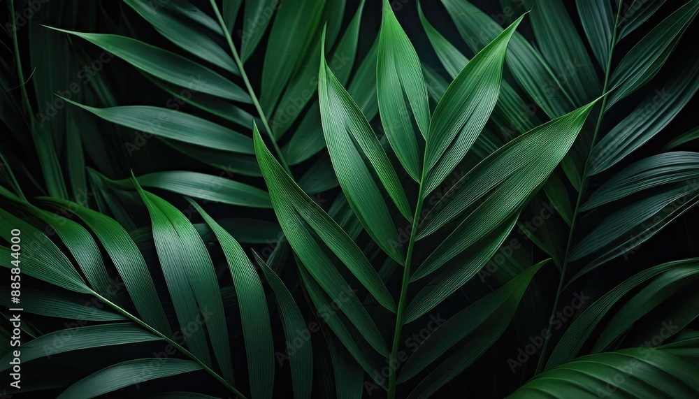 Fototapeta premium Grass images, Dark wallpaper, Dark background, palm leaf background, Grasses are spread all over the background
