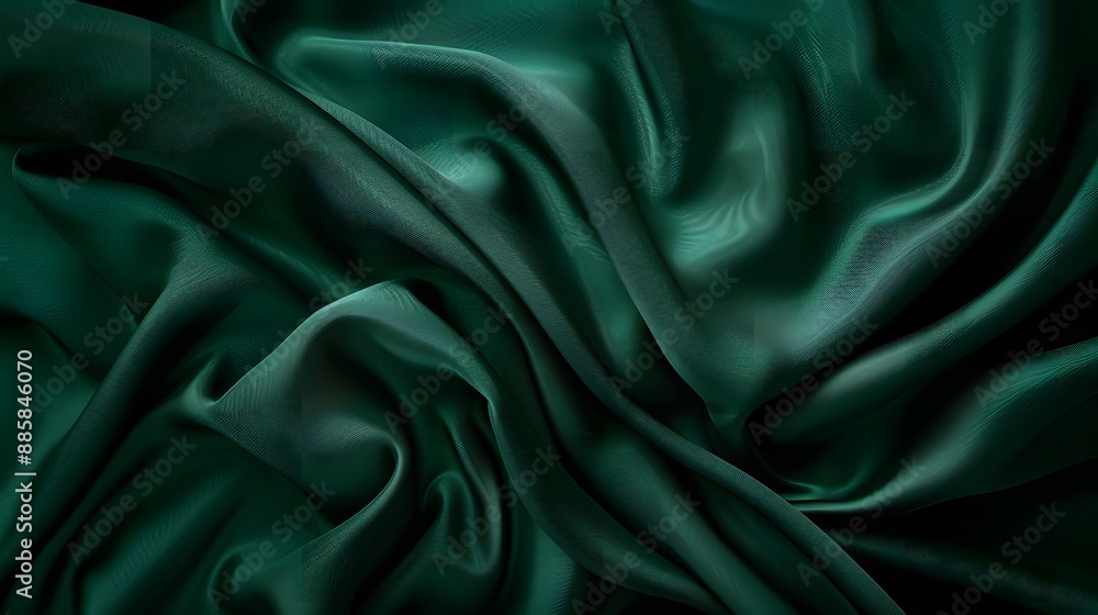 Obraz premium Elegant Green Fabric Drape For Product Photography Background