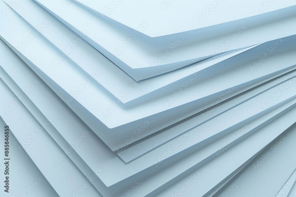 Obraz premium A pile of white papers stacked one on top of another