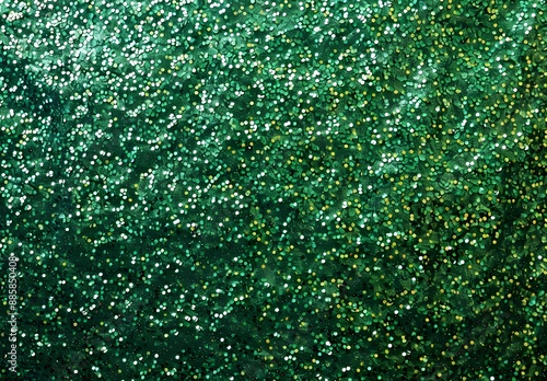 Green Glitter Texture Background, Top View
