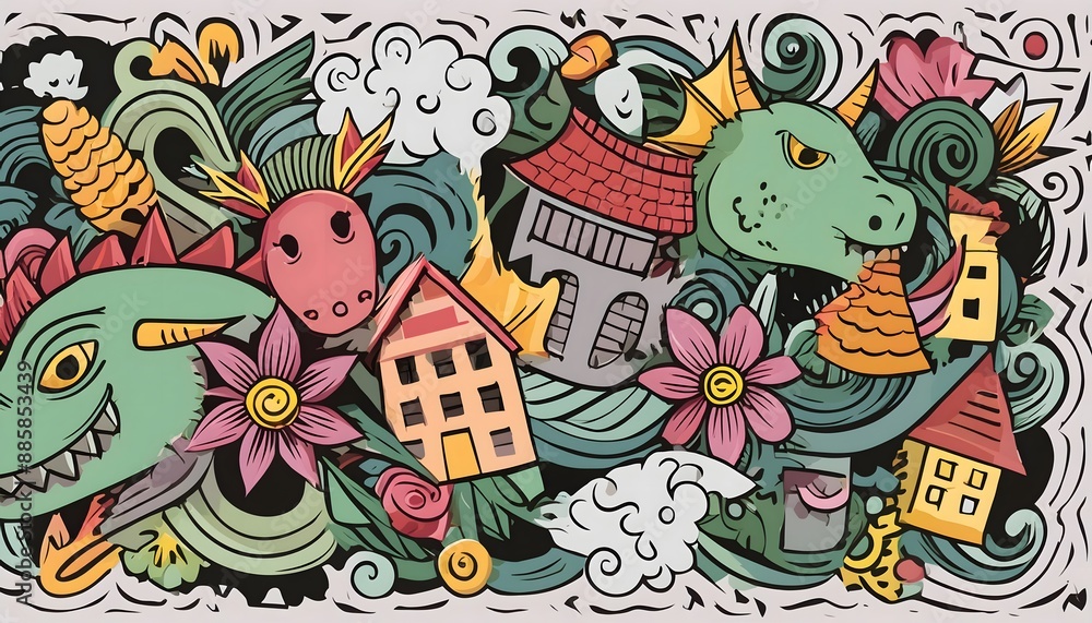 Fantasy Doodle Background Fantasy Doodle Background