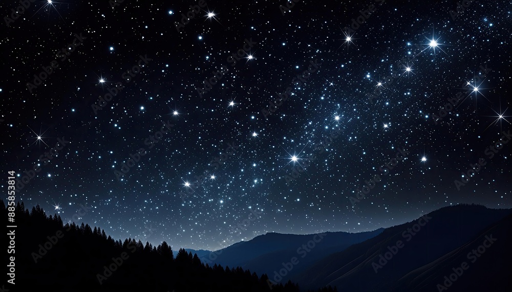 Fototapeta premium Stars twinkling, star sparkle, night sky with stars, night sky, Dark wallpaper, Dark Background