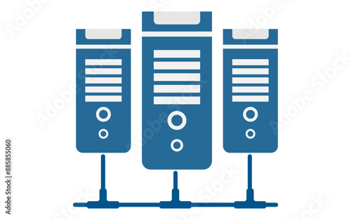 Server icon vector image, 3 server icon image, multi server setup image