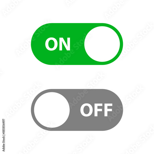 On and off toggle switch icons
