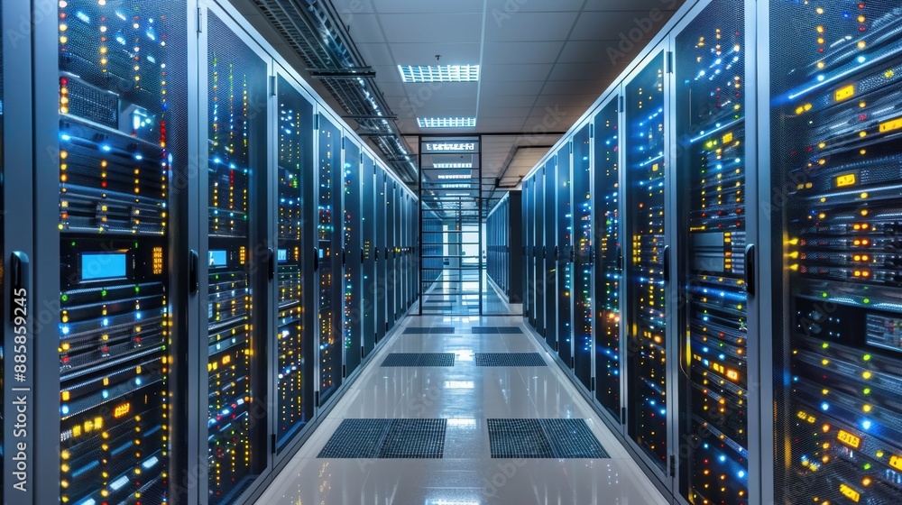 Fototapeta premium Big Data: Extensive and intricate datasets surpassing standard processing limits, necessitating advanced tools and techniques for in-depth analysis and interpretation. 