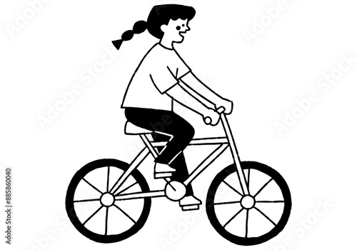 Girl riding a bicycle to her destination_2