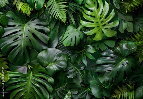 Wallpaper Mural Tropical Green Leaves Jungle Background Torontodigital.ca