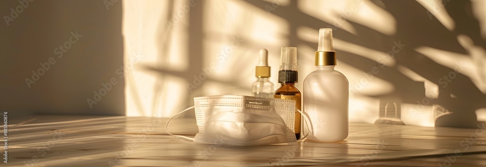 Minimalist Skincare with Mask & Bottles Minimalist Skincare with Mask & Bottles