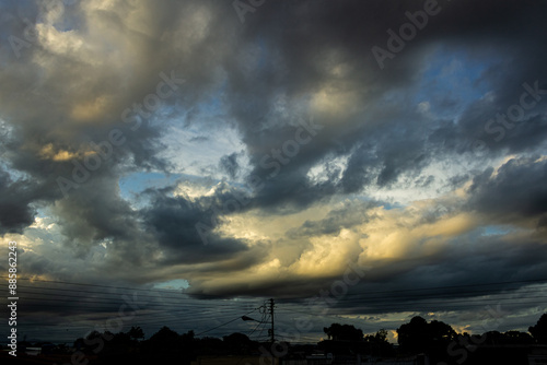 beautiful sky and clouds before storm