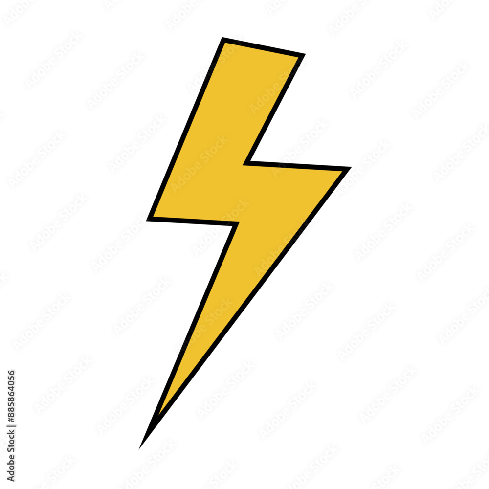 Lightning bolt sticker on white background Lightning bolt sticker on white background