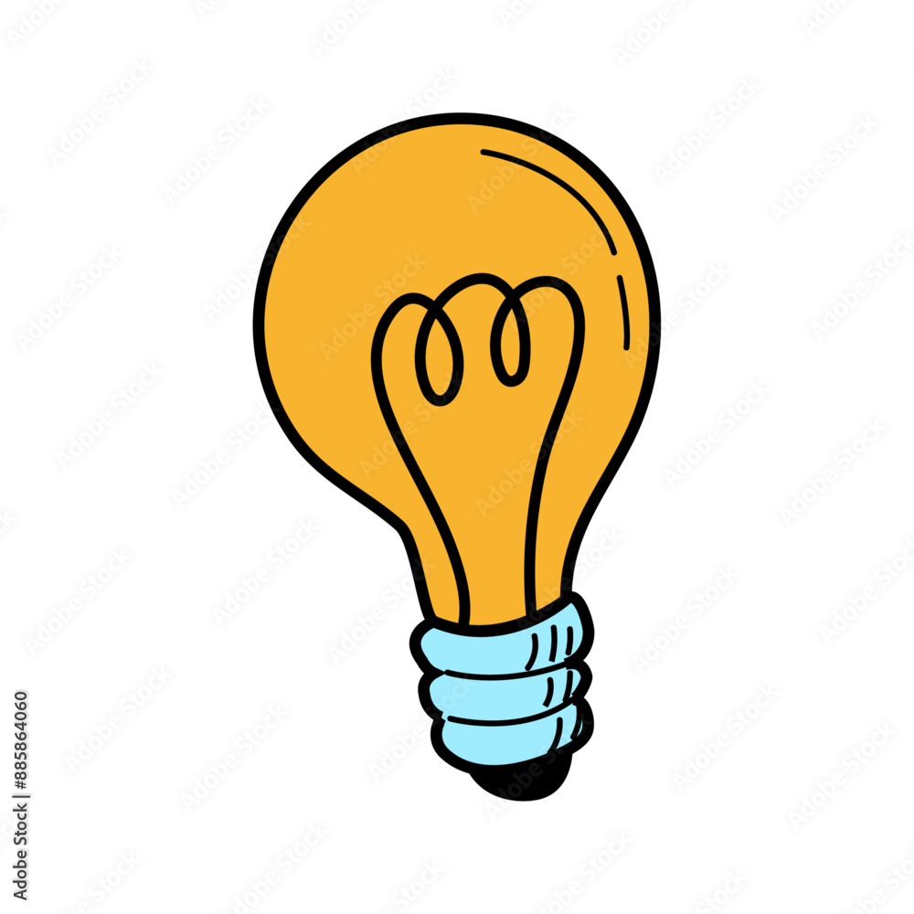 Hand drawn lightbulb on white background Hand drawn lightbulb on white background