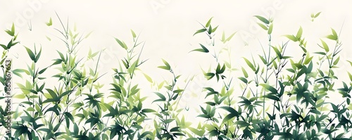 Wallpaper Mural Chinese Watercolor Painting of Lush Bamboo Torontodigital.ca