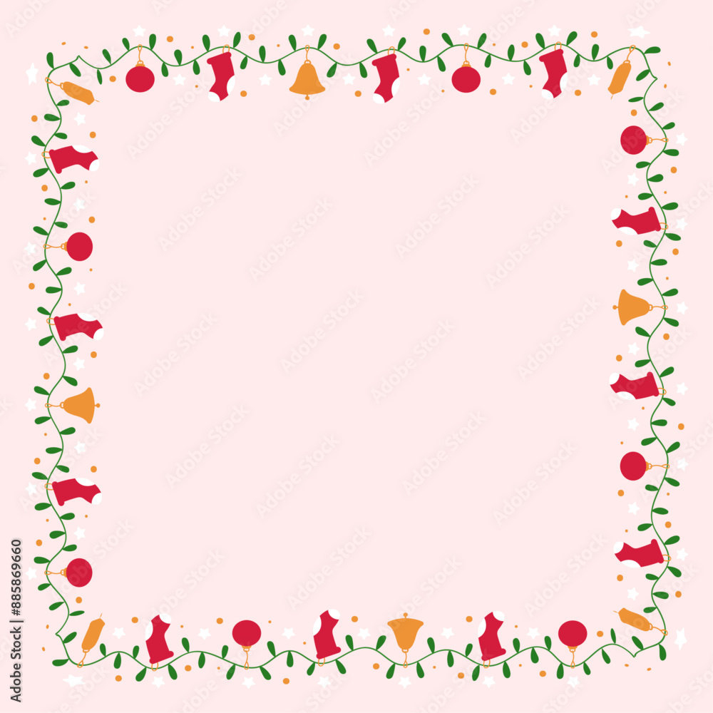 frame template for christmas season celebration, christmas wreath concept