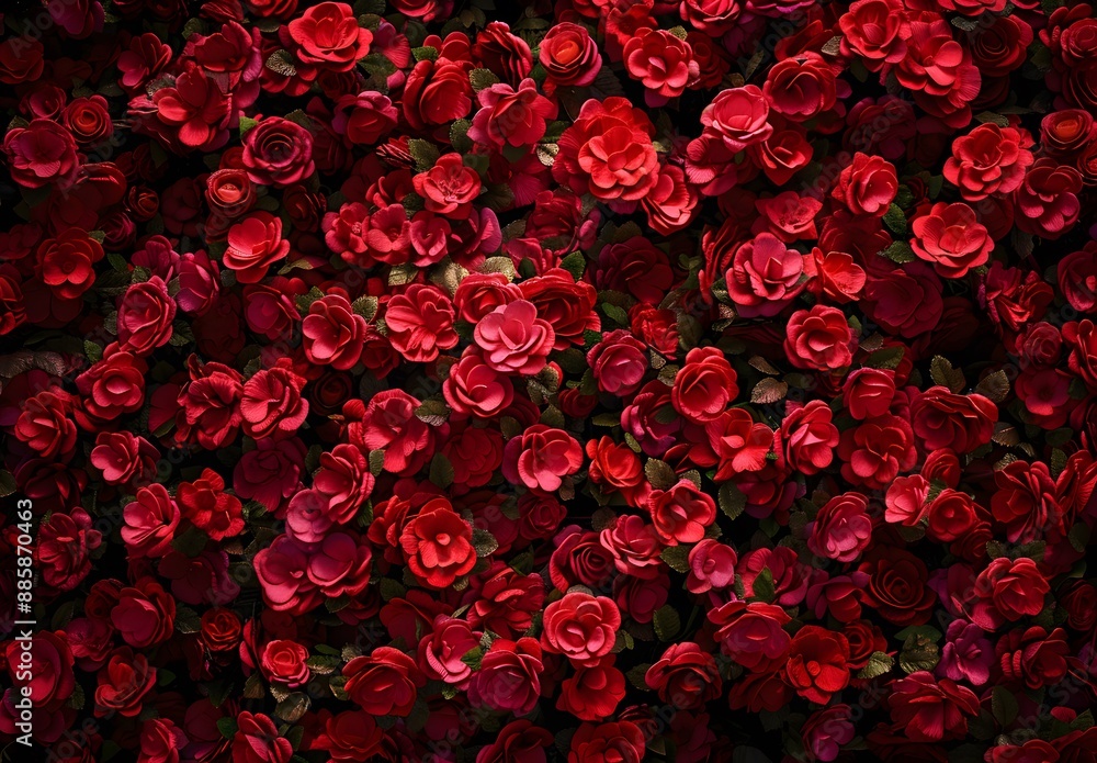 Romantic Red Rose Wall for Valentines Day Romantic Red Rose Wall for Valentines Day