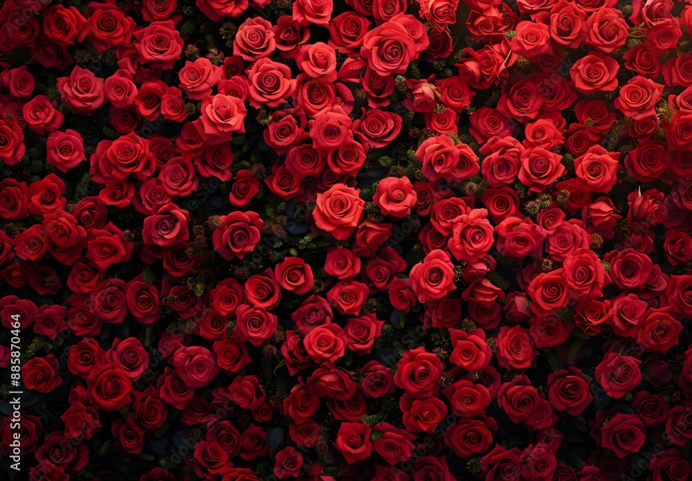 Romantic Red Rose Wall for Valentine's Day Romantic Red Rose Wall for Valentine's Day