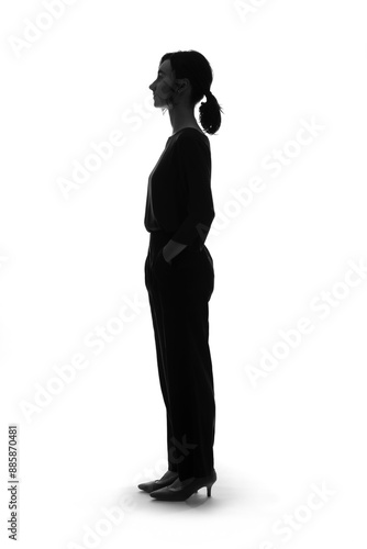 Fotografie Full body silhouette of young Caucasian woman