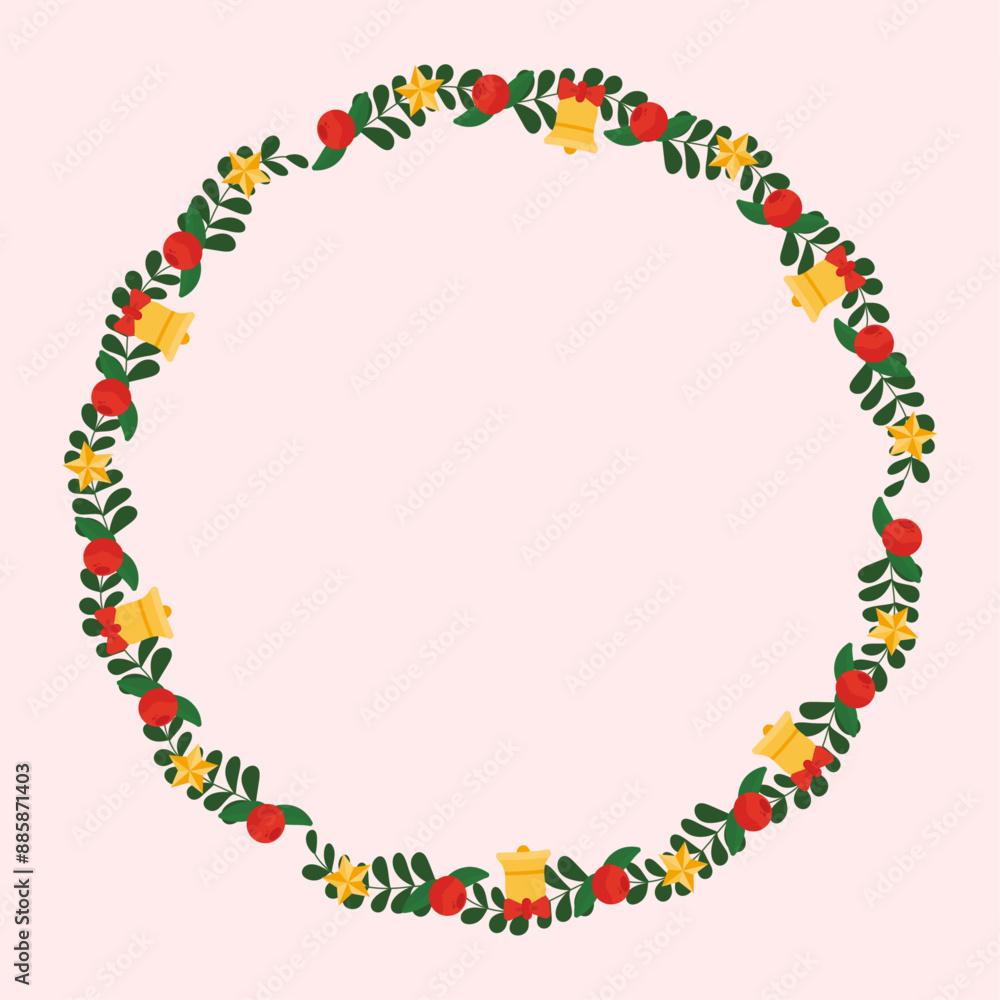 Frame template for christmas season celebration, christmas wreath concept Frame template for christmas season celebration, christmas wreath concept