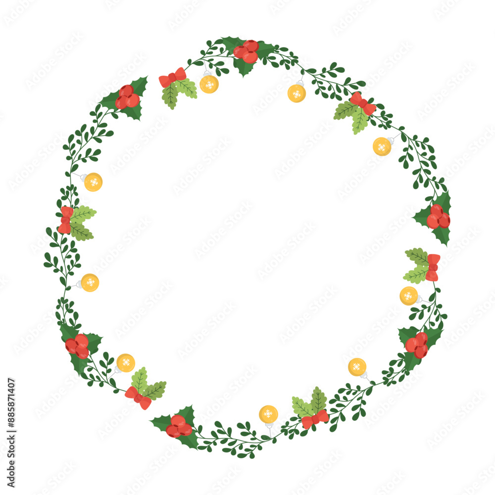 Frame template for christmas season celebration, christmas wreath concept Frame template for christmas season celebration, christmas wreath concept