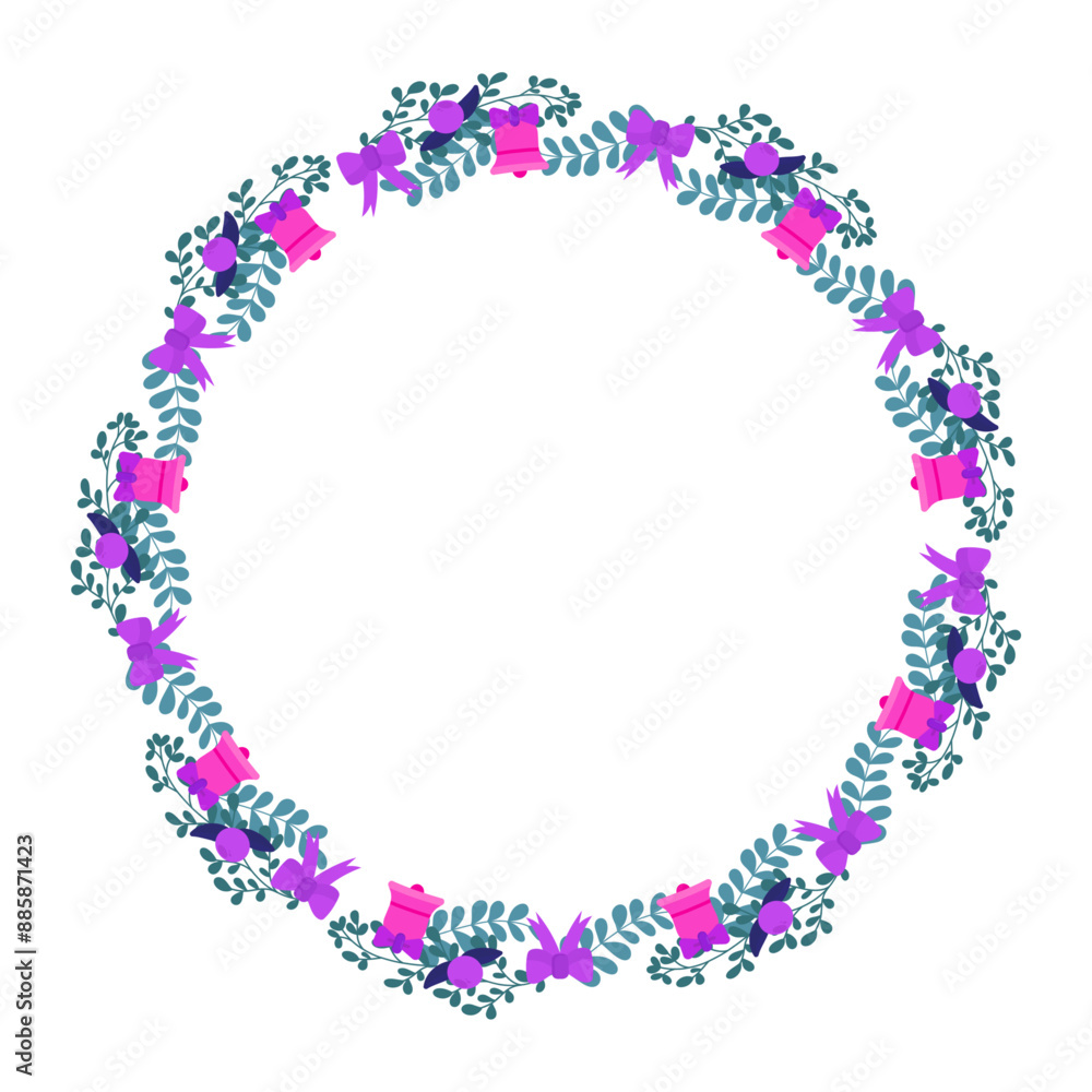 Frame template for christmas season celebration, christmas wreath concept Frame template for christmas season celebration, christmas wreath concept