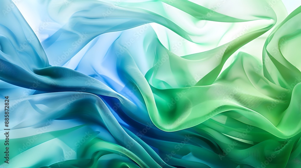 Abstract Blue and Green Flowing Fabric Background Abstract Blue and Green Flowing Fabric Background