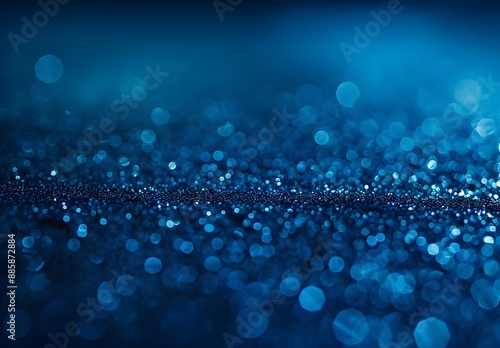 Abstract Blue Glitter Lights Bokeh Background