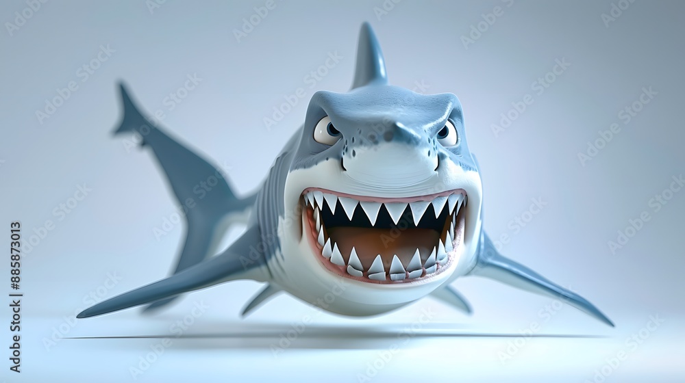 Naklejka premium shark, fish, animal, sea, vector, ocean, cartoon, isolated, underwater, dolphin, illustration, white, water, fin, blue, predator, nature, marine, swimming, wildlife, art, life, danger, wild, mammal