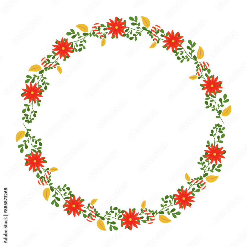 Frame template for christmas season celebration, christmas wreath concept Frame template for christmas season celebration, christmas wreath concept