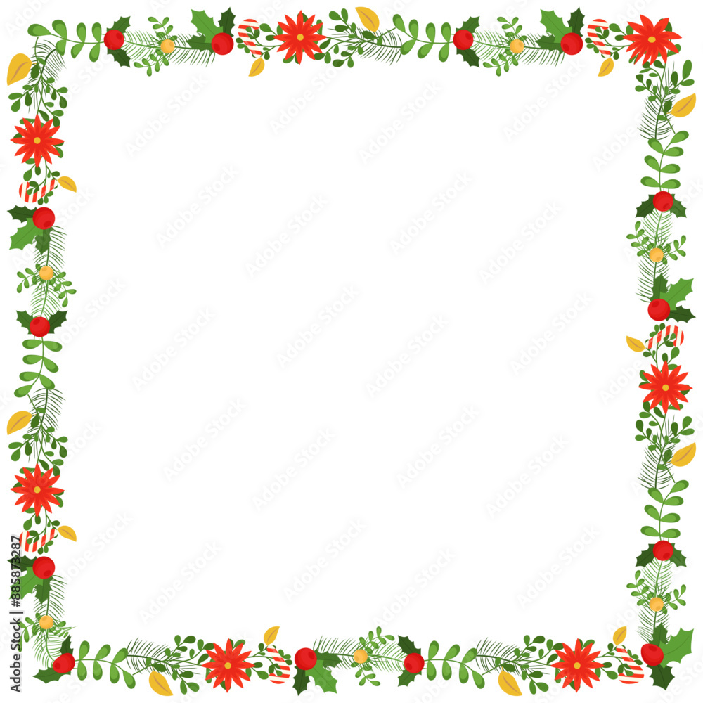 Frame template for christmas season celebration, christmas wreath concept Frame template for christmas season celebration, christmas wreath concept