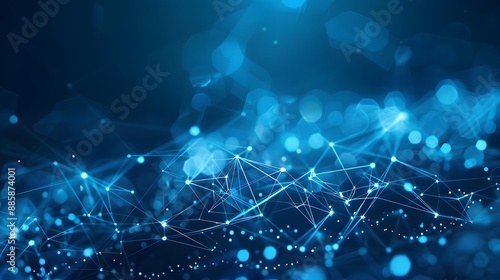 Abstract Blue Digital Network Background