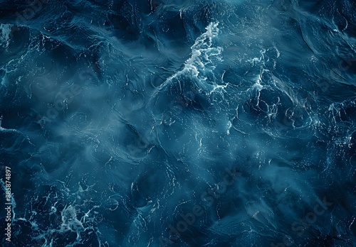 Abstract Aerial View of Deep Blue Ocean photo